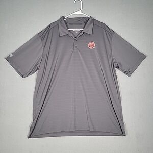 Holloway Polo Shirt Men's 2XL‎ Gray Polyester Miller 64 Beer Logo Short Sleeve